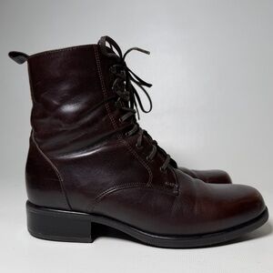 Santana Canada Victorian Lace Up Leather Boots - sz 7